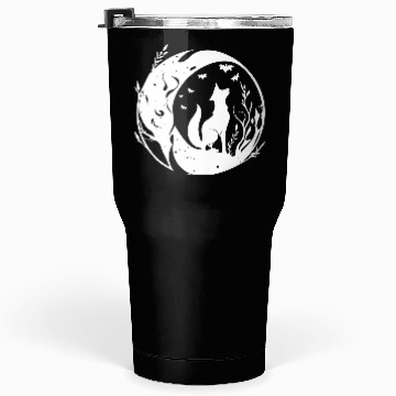 Discover Pretty Cute Tattoo Style Fox In The Moon Tumblers 30 Oz