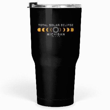 Discover Michigan Solar Eclipse 2024 April 8 Souvenir Tumblers 30 Oz