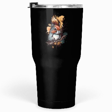Discover Cute squirrel portrait design painting Tumblers 30 Oz