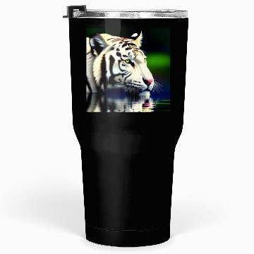 Discover White Tiger Reflection Tumblers 30 Oz
