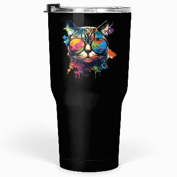 Discover Sunglass Cat Tumblers 30 Oz