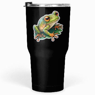 Discover Cartoon Green Frog Tumblers 30 Oz
