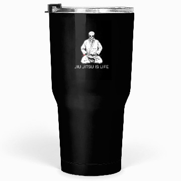 Discover Jiu Jitsu is Life seated blackbelt skeleton poster Tumblers 30 Oz