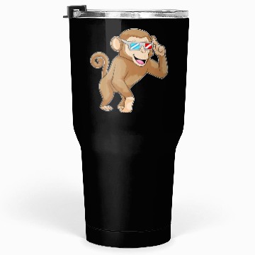 Discover Monkey With Glasses Funny Animal Tumblers 30 Oz