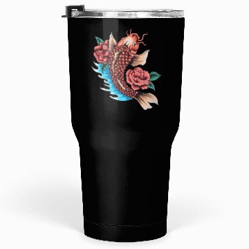 Discover Koi Fish and Roses Tumblers 30 Oz