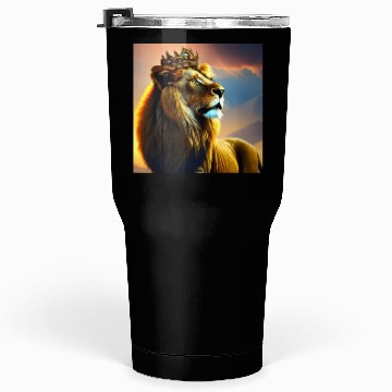 Discover Majestic Lion with Crown Tumblers 30 Oz