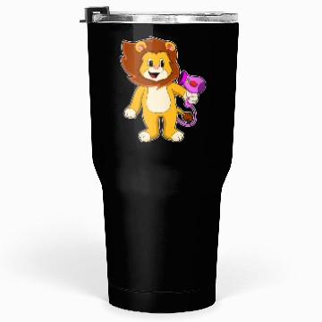 Discover Lion With Hair Dryer Tumblers 30 Oz