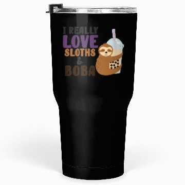 Discover Cute Lazy Sloth Boba Tea Sweet Bubble Tea Tumblers 30 Oz