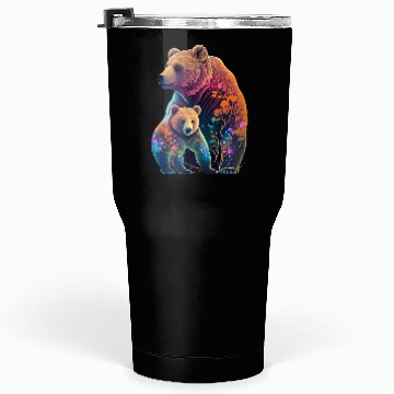 Discover Mother Bear and Cub Sublimation Graphic Wild Life Tumblers 30 Oz