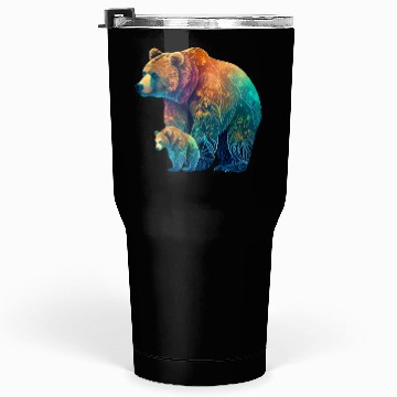 Discover Mother Bear and Cub Sublimation Graphic Wild 1 Tumblers 30 Oz
