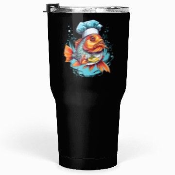 Discover Awesome Culinary Fish Chef Cooking Kitchen Humor Tumblers 30 Oz