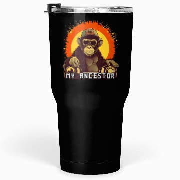 Discover My Ancestor Monkey Cool DJ Ape Tumblers 30 Oz