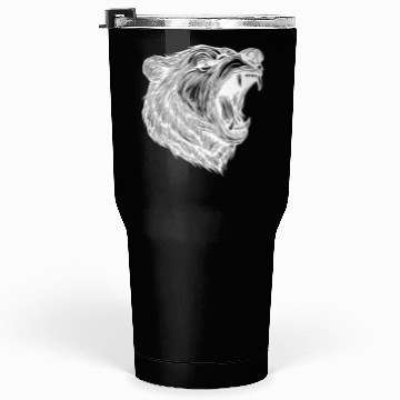 Discover Wild Bear's Head With Sharp Teeth Tumblers 30 Oz