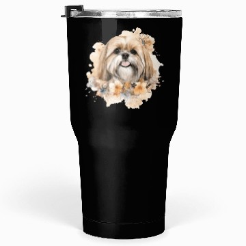 Discover Lhasa Apso Dog Watercolor Floral Tumblers 30 Oz