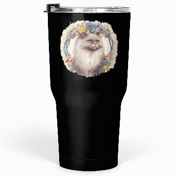 Discover Cute Persian Cat Flower Crown Cats Pet Kitten Tumblers 30 Oz