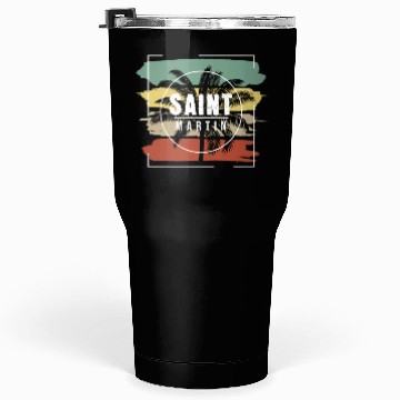 Discover Saint Martin Artistic Palm Tree Retro Tumblers 30 Oz