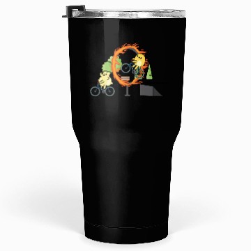 Discover Cute popcorn doing stunts with bicycle Tumblers 30 Oz
