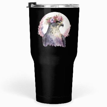 Discover Falcon Birds Of Prey Flower Crown Floral Bird Watc Tumblers 30 Oz