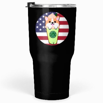 Discover Corgi Puppuccino USA Tumblers 30 Oz