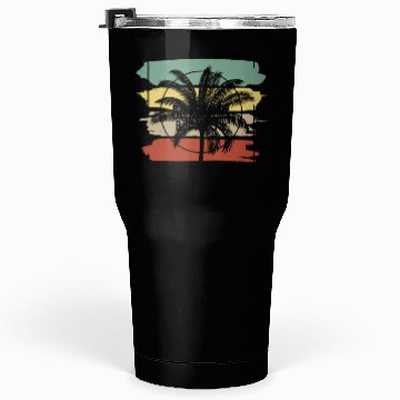 Discover Ilha Grande Brazil Palm Tree Retro Artistic Tumblers 30 Oz