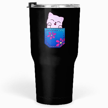 Discover Cat in the pocket Tumblers 30 Oz