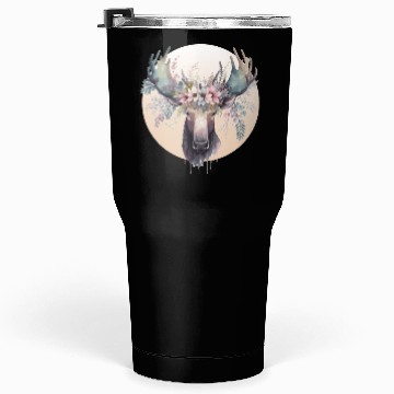 Discover Cute Moose Flower Crown Animal Lovers Tumblers 30 Oz