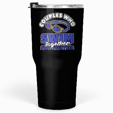 Discover Swimming Swimmer Couple Tumblers 30 Oz