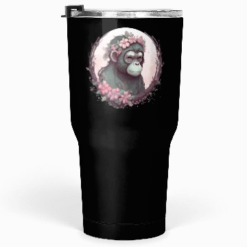 Discover Cute Monkey Flower Crown Monkeys Lover Tumblers 30 Oz