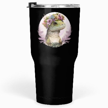Discover Cute Lizard Flower Crown Lizard Lover Tumblers 30 Oz
