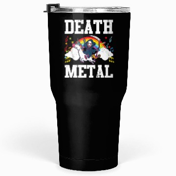 Discover Death Metal Grim Reaper Riding A Unicorn Trick Tumblers 30 Oz