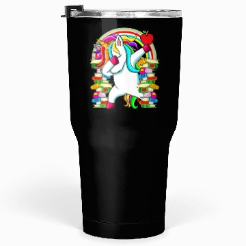 Discover Womens Reading Teacher Dabbing Unicorn Elementary Tumblers 30 Oz