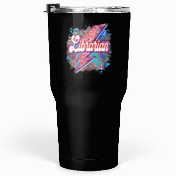 Discover Leopard Lightning Bolt Librarian Teacher Book Tumblers 30 Oz
