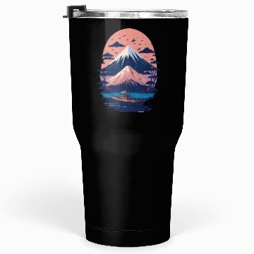 Discover Serene Mount Fuji Sunset Peaceful River Scenery Tumblers 30 Oz