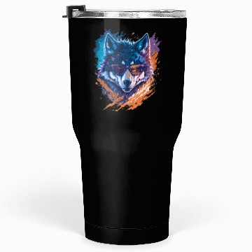 Discover Wolf Wearing Sunglass Tumblers 30 Oz