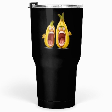 Discover Two bananas with angry face screaming cartoon Tumblers 30 Oz