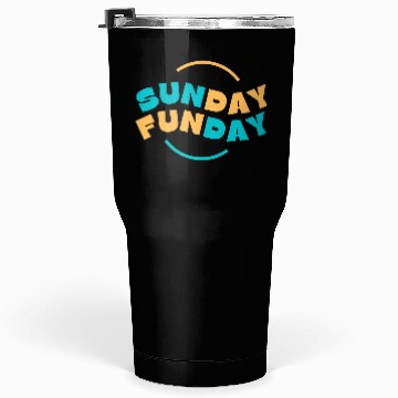 Discover Blue Yellow Sunday Funday Typography 1 Tumblers 30 Oz