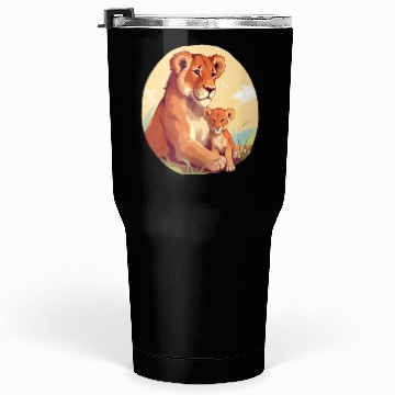 Discover Lion Cub with mother Tumblers 30 Oz