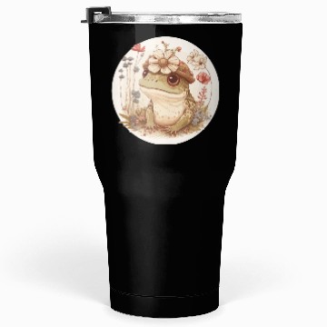 Discover Cottagecore Cute Frog Toad Flower Crown Dark Acade Tumblers 30 Oz