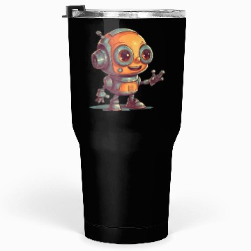 Discover Cute waving robot illustration technology friendly Tumblers 30 Oz