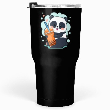 Discover Kawaii Panda Anime Boba Drink Bubble Tea Tapioca Tumblers 30 Oz