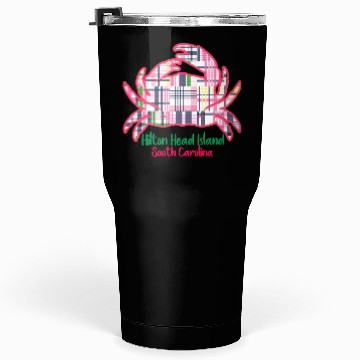 Discover Hilton Head Island Preppy Plaid Crab Tumblers 30 Oz