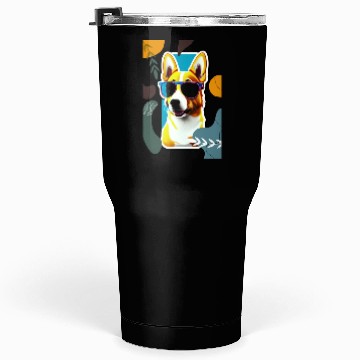 Discover cute puppy with flowers Tumblers 30 Oz