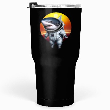 Discover Shark astronaut at sunset Tumblers 30 Oz
