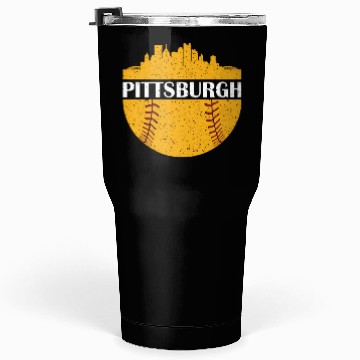 Discover Pittsburgh Baseball Cityscape Distressed Novelty Tumblers 30 Oz