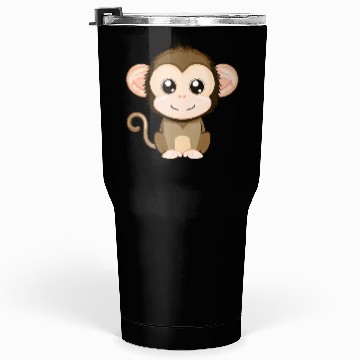Discover Cute, Joyful Monkey - Kawaii Style Tumblers 30 Oz