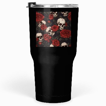 Discover Skulls & Red Roses Dark Gothic Elegant Pattern Tumblers 30 Oz