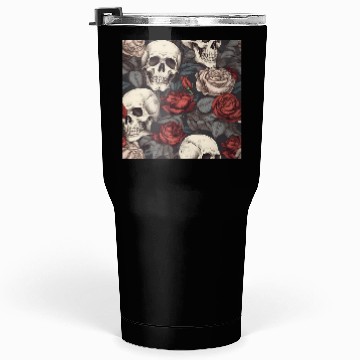 Discover Skulls & Red Roses Dark Elegant Gothic Pattern Tumblers 30 Oz