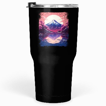 Discover Vaporwave Aesthetic Japan Sight Mount Fuji Volcano Tumblers 30 Oz