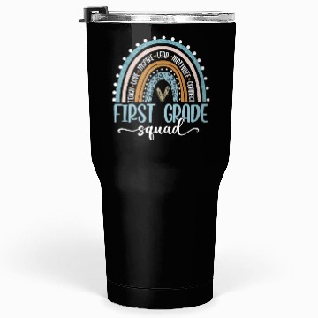 Discover First Grade Squad Rainbow Leopard Teacher Back Tumblers 30 Oz