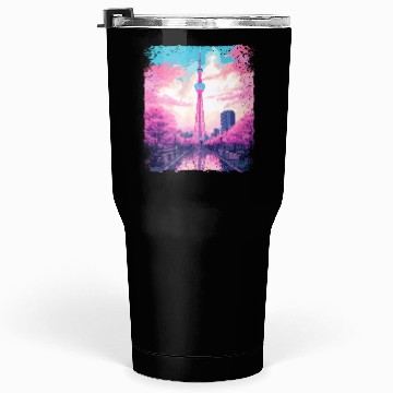 Discover Aesthetic Skytree Tokyo Vaporwave Japanese Sight Tumblers 30 Oz